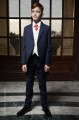 Boys Navy & Ivory Tail Suit with Red Tie - Darcy