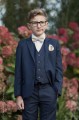 Boys Navy Suit with Champagne Bow & Hankie - Stanley