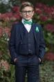 Boys Navy Suit with Emerald Green Bow & Hankie - Stanley