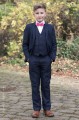 Boys Navy Suit with Hot Pink Dickie Bow - Stanley