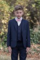 Boys Navy Suit with Baby Pink Dickie Bow - Stanley