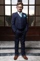 Boys Navy Suit with Turquoise Cravat Set - Stanley