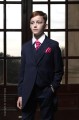 Boys Navy Tail Coat Suit with Hot Pink Cravat Set - Edward