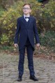 Boys Navy Tail Coat Suit with Navy Bow Tie - Edward