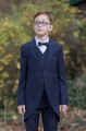Boys Navy Tail Coat Suit with Navy Bow Tie - Edward