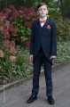 Boys Navy Tail Coat Suit with Orange Dickie Bow Set - Edward