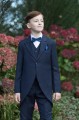 Boys Navy Tail Coat Suit with Royal Dickie Bow Set - Edward