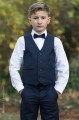 Boys Navy Trouser Suit with Navy Dickie Bow - Joseph