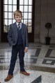 Boys Navy Trouser Suit with Tweed Jacket - Clifford