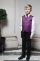 Boys Purple Diamond Waistcoat Suit - Max