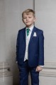 Boys Royal Blue & Ivory Suit with Bottle Green Cravat - Walter