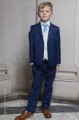 Boys Royal Blue & Ivory Suit with Sky Blue Tie - Walter