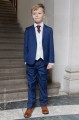 Boys Royal Blue & Ivory Suit with Burgundy Tie - Walter
