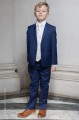 Boys Royal Blue & Ivory Suit with Ivory Tie - Walter