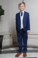 Boys Royal Blue & Ivory Suit with Navy Tie - Walter