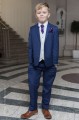 Boys Royal Blue & Ivory Suit with Purple Cravat Set - Walter