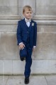 Boys Royal Blue Suit with Champagne Bow & Hankie - George