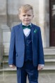 Boys Royal Blue Suit with Forest Bow & Hankie - George