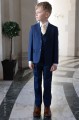 Boys Royal Blue Suit with Gold Tie - George