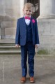 Boys Royal Blue Suit with Hot Pink Bow & Hankie - George