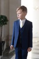 Boys Royal Blue Suit with Ivory Tie - George