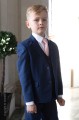 Boys Royal Blue Suit with Pale Pink Tie - George