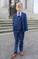Boys Royal Blue Suit with Purple Cravat Set - George