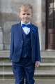 Boys Royal Blue Suit with Bow & Hankie - George