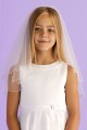 Peridot Girls Ivory Bead Communion Veil - Style Hope