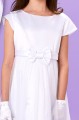 Peridot White Bow Embroidered Communion Dress - Style Kitty