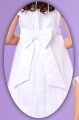 Peridot White Bow Embroidered Communion Dress - Style Kitty