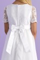 Peridot White Lace Organza Flower Girl Dress - Style Melissa