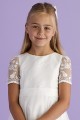 Peridot Ivory Lace Organza Flower Girl Dress - Style Melissa