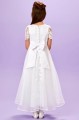 Peridot White Lace Organza Communion Dress - Style Izzy