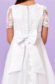 Peridot White Lace Organza Communion Dress - Style Izzy