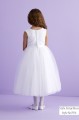 Peridot White Embroidered Ballerina Flower Girl Dress - Style Freya