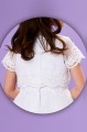 Peridot Girls White Embroidered Organza Short Sleeve Bolero - Style Anna