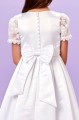 Peridot White Lace Duchess Satin Communion Dress - Style Sarah