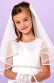 Peridot White Diamante Box Pleat Communion Dress - Style Layla