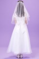 Peridot White Embroidered Lace Communion Dress - Style Una