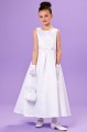 Peridot White Pearl Box Pleat Communion Dress - Style Sinead