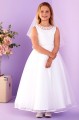 Peridot White Floral Sparkle Communion Dress - Style Bridget