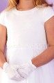 Peridot White Pearl Organza Communion Dress - Style Moira