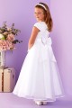 Peridot White Pearl Organza Communion Dress - Style Moira