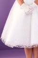 Peridot White Beaded Flock Spot Tea Length Dress - Style Neve