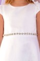 Peridot White Diamante Embroidered Lace Communion Dress - Style Harper