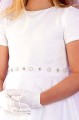 Peridot White Embroidered Organza Communion Dress - Style Sheridan