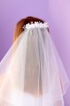 Peridot Girls White Floral Spray Communion Veil - Style Aurora