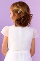 Peridot Girls White Organza Short Sleeve Bolero - Style Willow