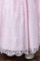 Girls Pink Eyelash Lace Dress & Ivory Satin Sash - Harriet